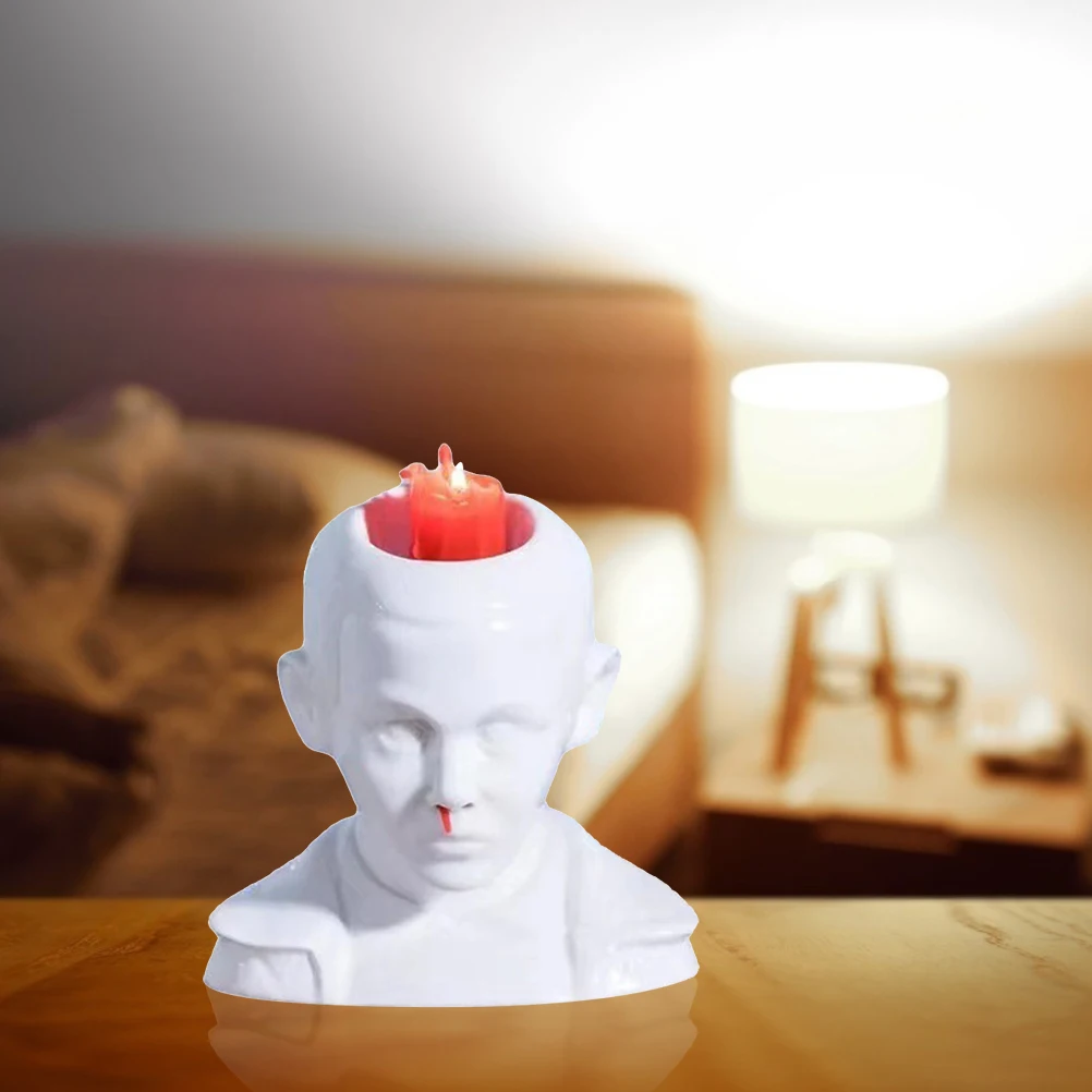 

Nosebleeding Head Resin Candlestick Candle Holder Sculpture Decor Home Desktop Decor Crafts Ornaments