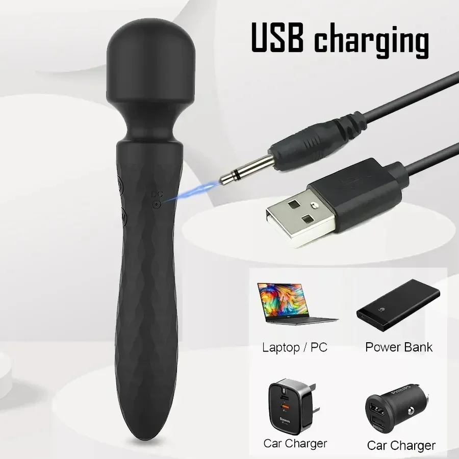 Мощный двухмоторный вибратор для женщин AV Magic Wand Массаж точки G Стимуляция