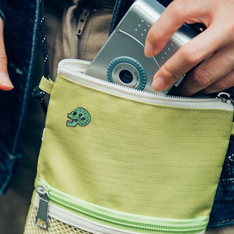 Эмалированные булавки с черепом зеленая голова скелета эмалированные броши