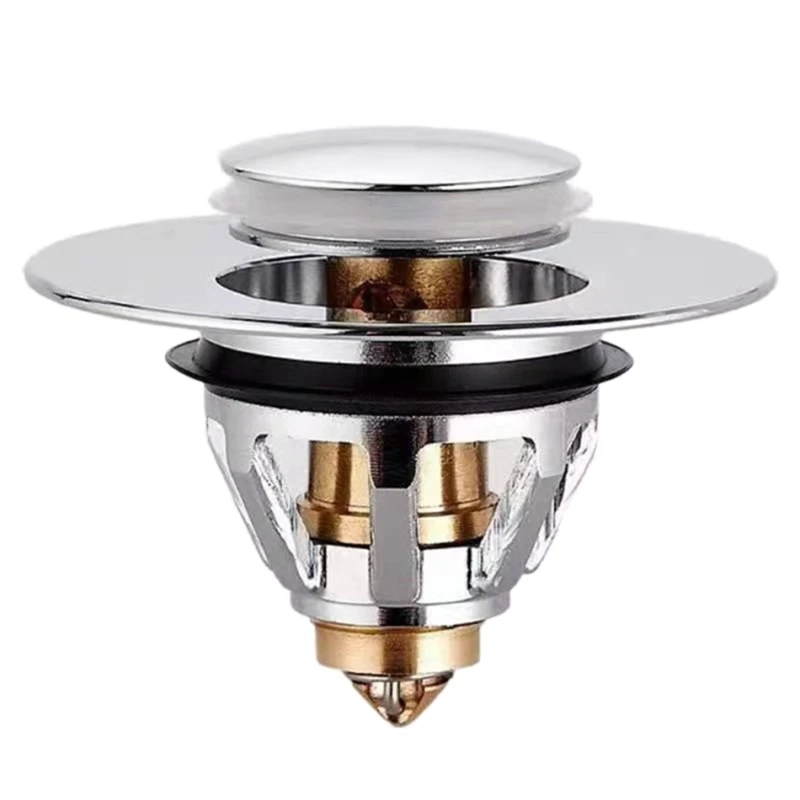 

M6CF Removable Vanity Vessel Sink Drain Plug Bounce Drain Bathtub Water Sealing Plug Anti-clog Brass Push-type Bounce Core