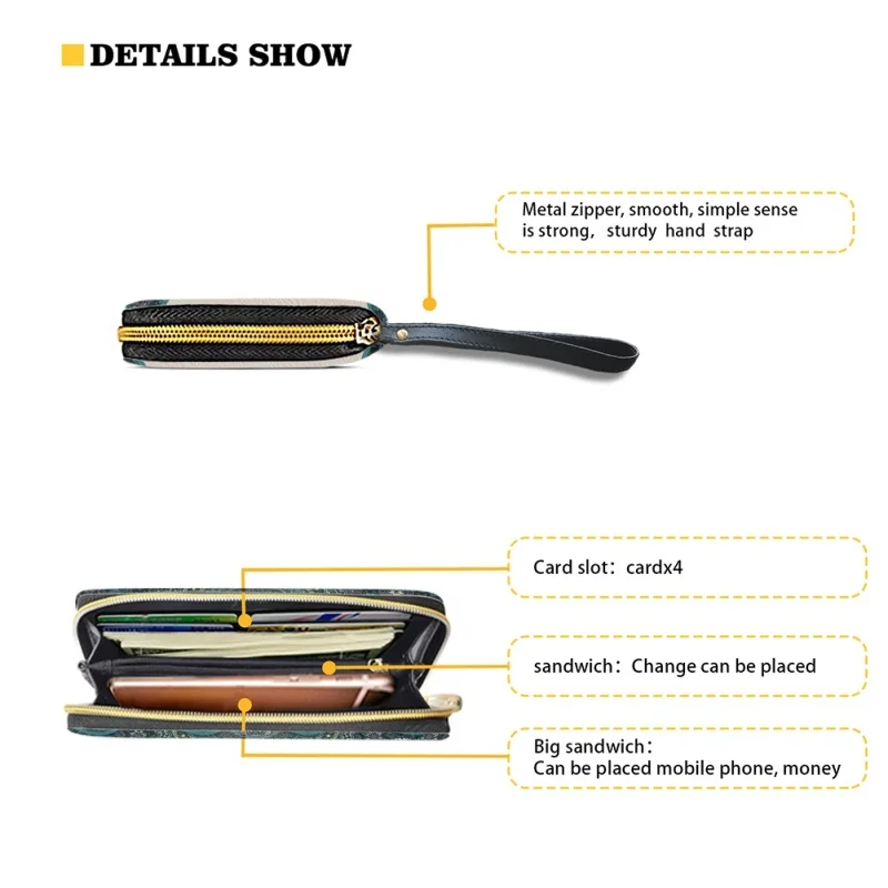 Belidome Hummingbird Floral Womens Wristlet Wallet Soft Leather Zipper Long Purse RFID Blacking Card Holder Clutch Organizer