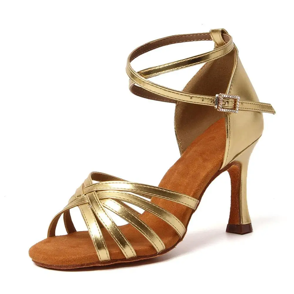 

Salsa Latin Dance Shoes 2022 Classcial Style Silver Gold Leather Latin Dance Shoes For Women Zapatos De Baile Latino