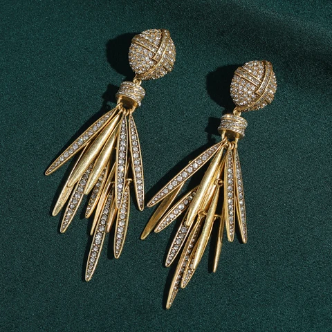 Винтажные серьги-капельки STALAIT античное золото