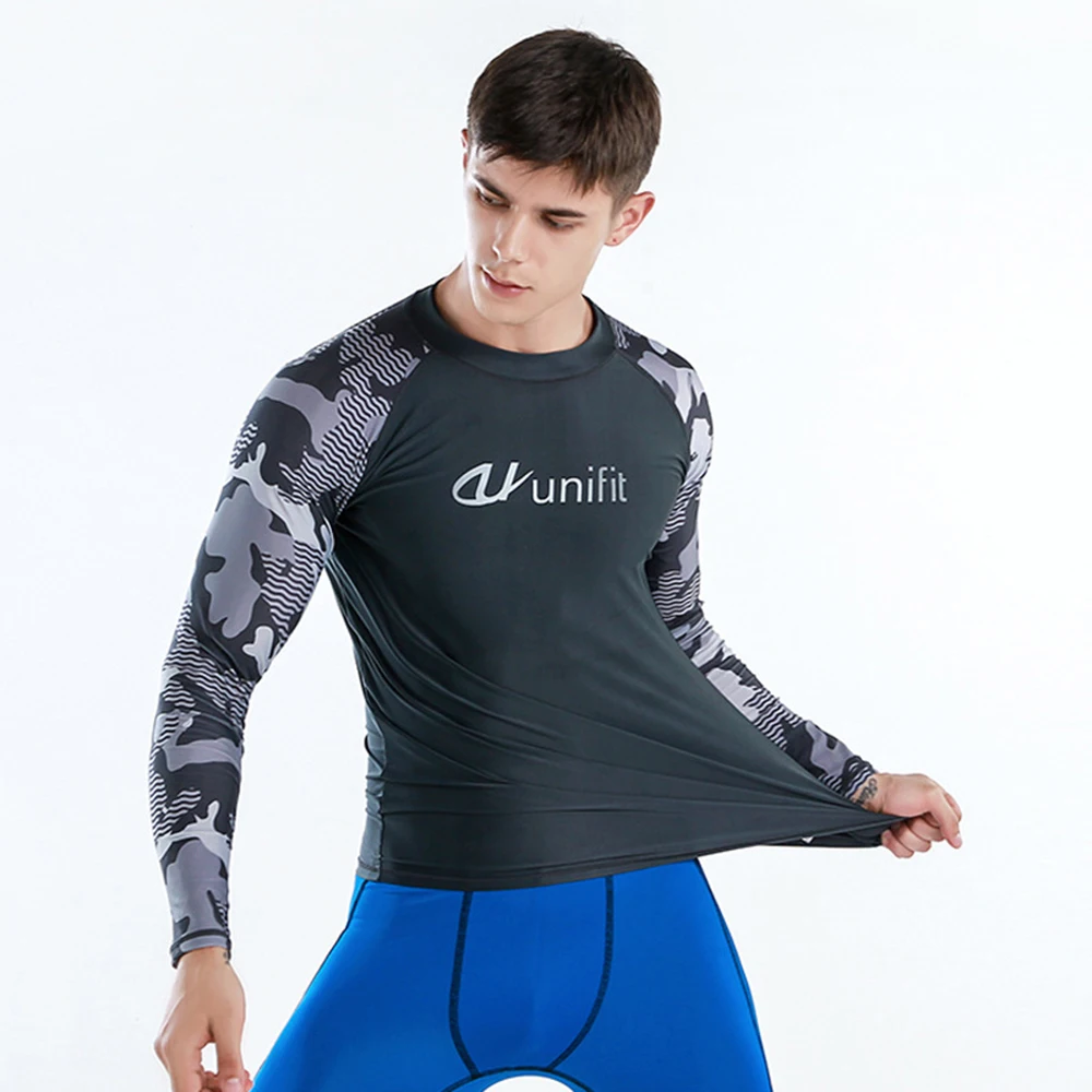 2022 Men's Swimming T Shirts Fashion Swimwear Beach Quick Dry UV Protection Wetsuits Water Sports Long Sleeve Surfwear T Shirts