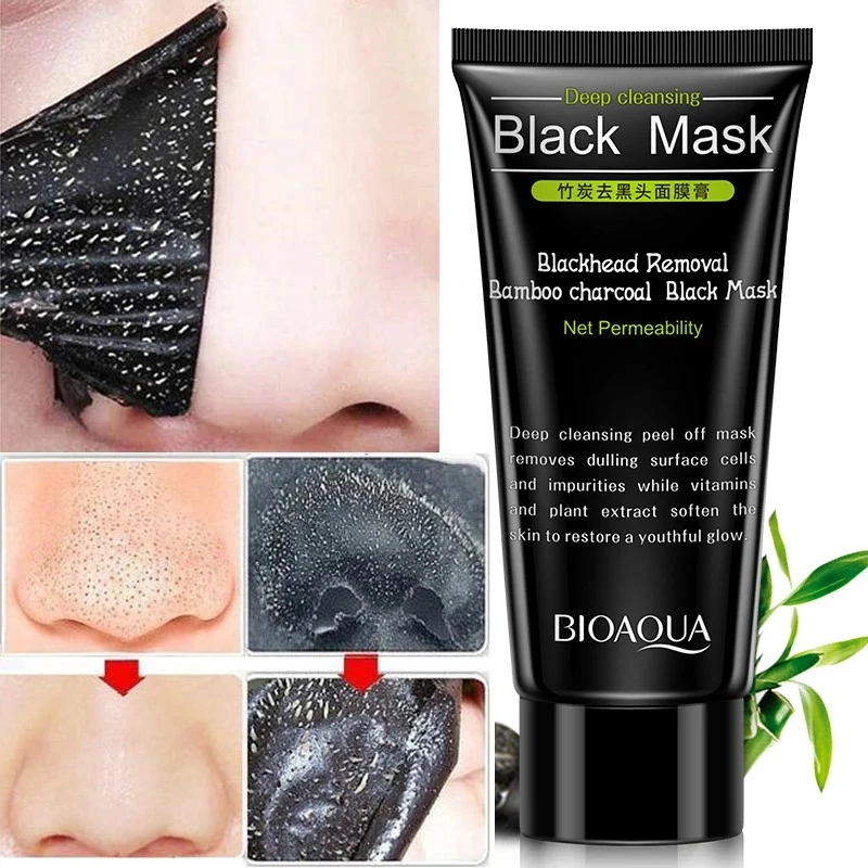 

BIOAQUA Blackhead Removal Bamboo Charcoal Oil-control Black Mask Deep Cleansing Peel Off Nose Mask Shrink Pores Acne Treatment
