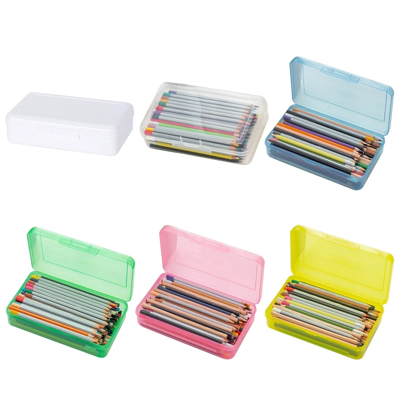 

Transparent Plastic Pencil Box Large Capacity Stacking Sketch Pencil Organizer