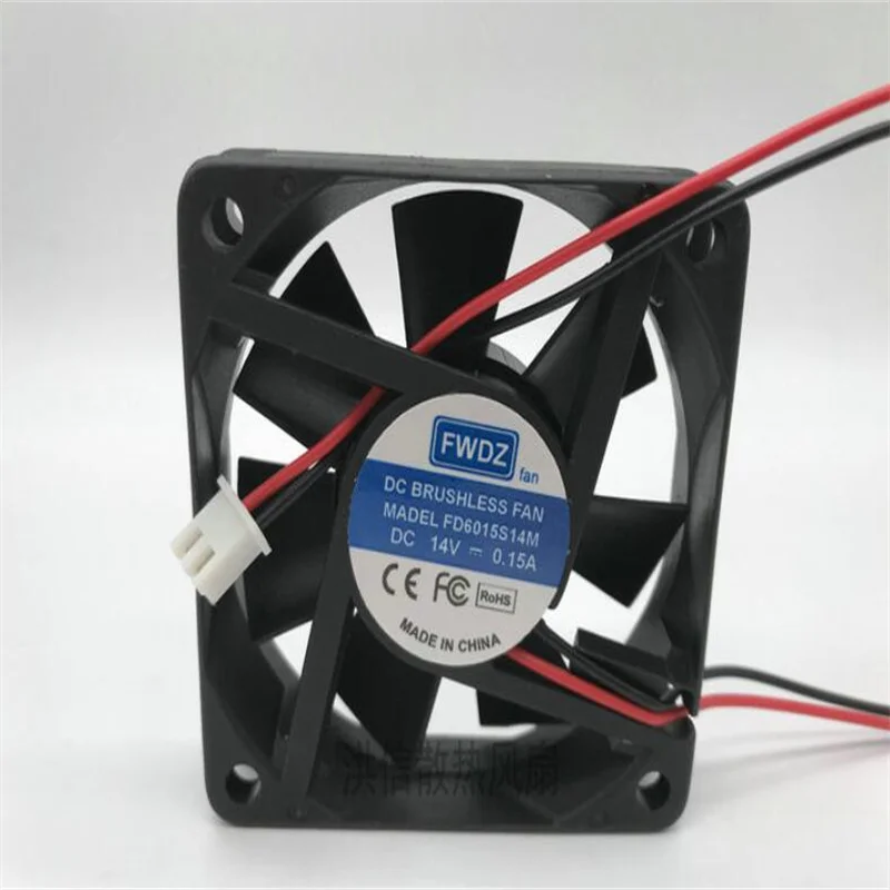 Двухпроводной бесшумный охлаждающий вентилятор FWDS 6 см FD6015S14M DC14V 0.15A 6015