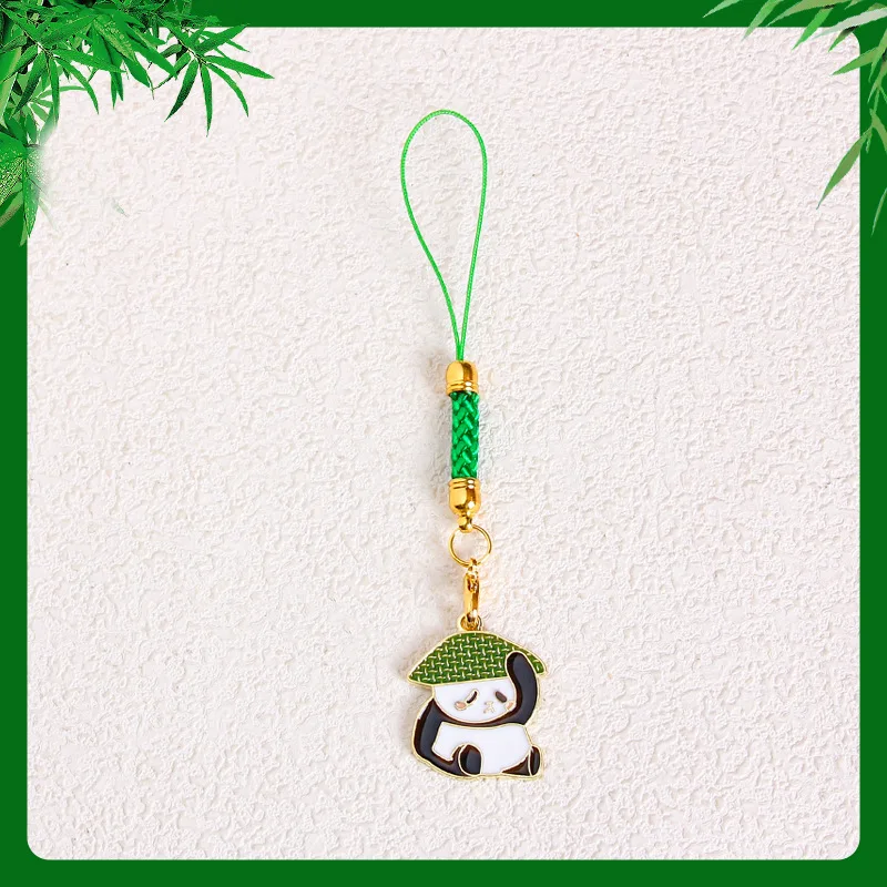 Модный бамбуковый брелок с милой пандой ремешок для мобильного телефона