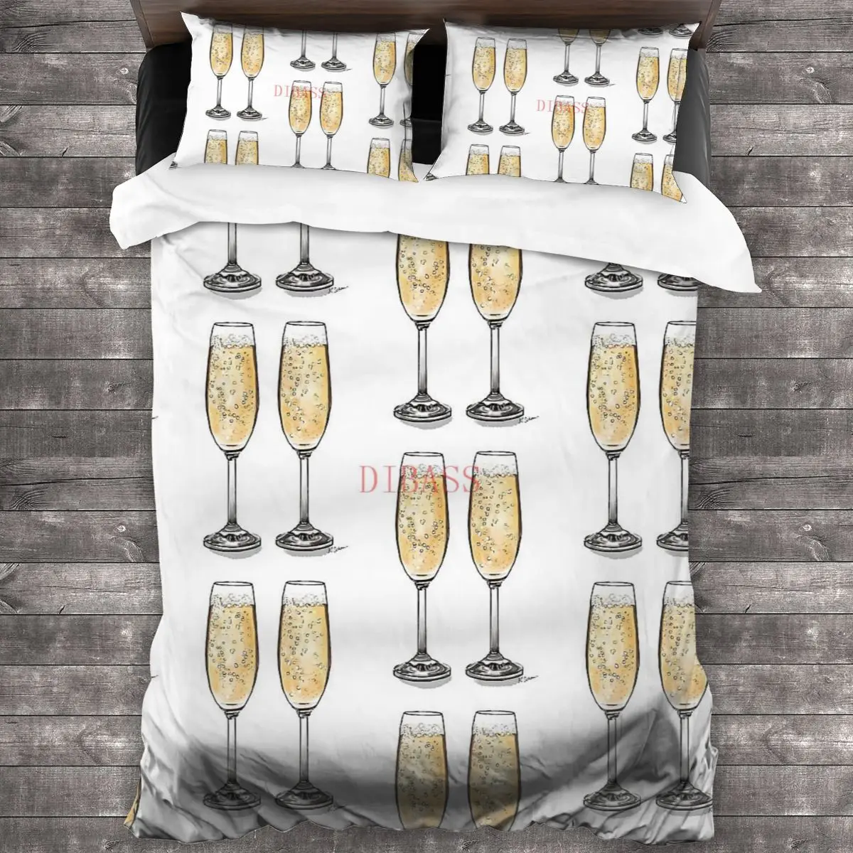 

Cheers! Soft Microfiber Comforter Set with 2 Pillowcase, Quilt Cover With Zipper Closure King Size Comforter Cover
