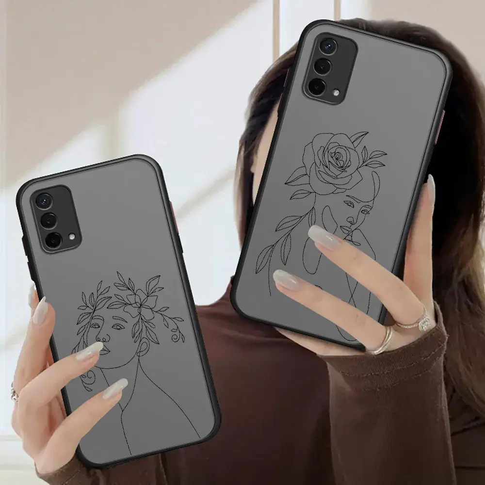 

Minimal Line Art Woman With Flowers Comics Case For OPPO A94 A93 A92 A92S A91 A83 A74 A73 A72 A71 A59 A57 A55 A54 A53 A39 A37