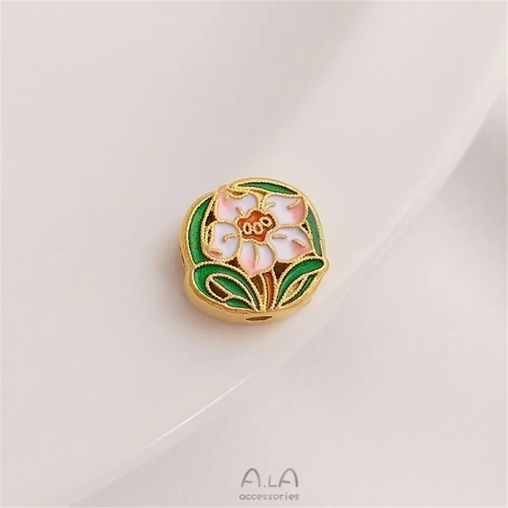 Ша Джин Шао Лан эмаль декабрь день рождения цветок через отверстие переводная