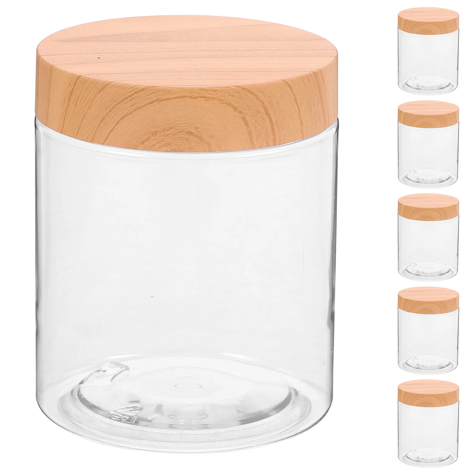 

6pcs Refillable Clear Jars Kitchen Storage Containers for Dry Food Coffee Nuts