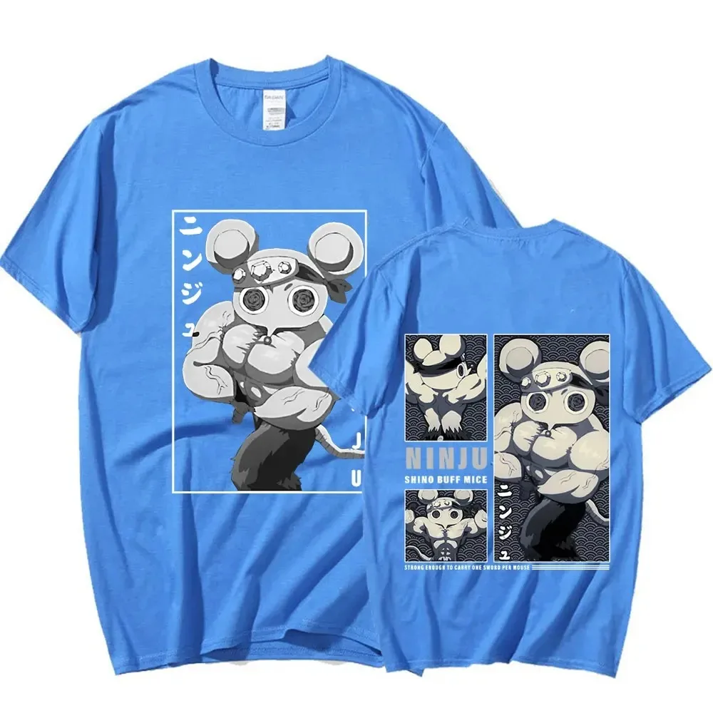 Повседневная футболка с изображением мыши в стиле аниме Nindoiden большой размер для