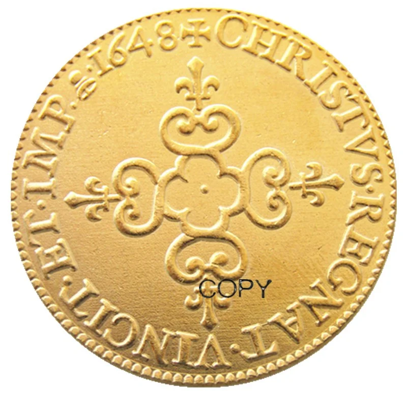 

France (1646 1648)2pcs Date For Chose Gold Plated Copy Coins