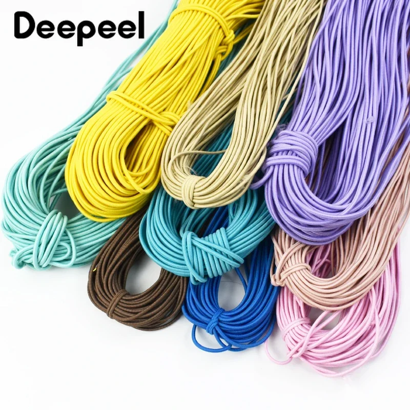 

100M Deepeel 2.5mm Polyester Round Elastic Rope Handbag Belt Rubber Elastics Cord Shoes Hair Band Drawstring Ribbon Accessories