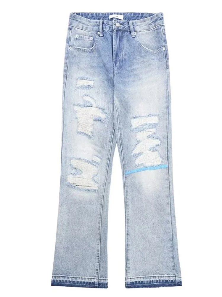 Y2K Men's Jeans Trendy New Style Youth Popular Artistic Loose Straight-Leg Summer Long Pants Washed Menswear Mens Jeans Denim