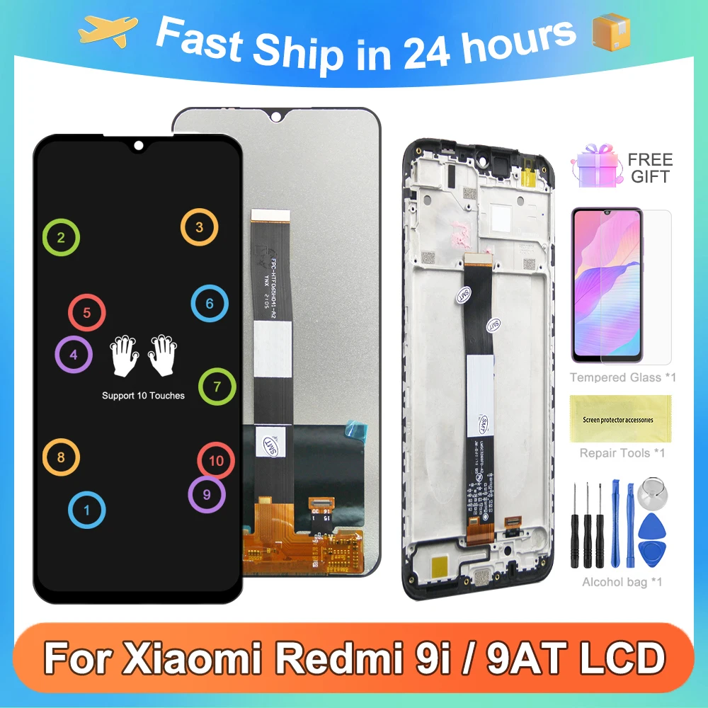 

Original Display For Xiaomi Redmi 9i M2006C3LII LCD Display Touch Screen Digitizer Assembly Parts For Redmi 9AT M2006C3LVG LCD