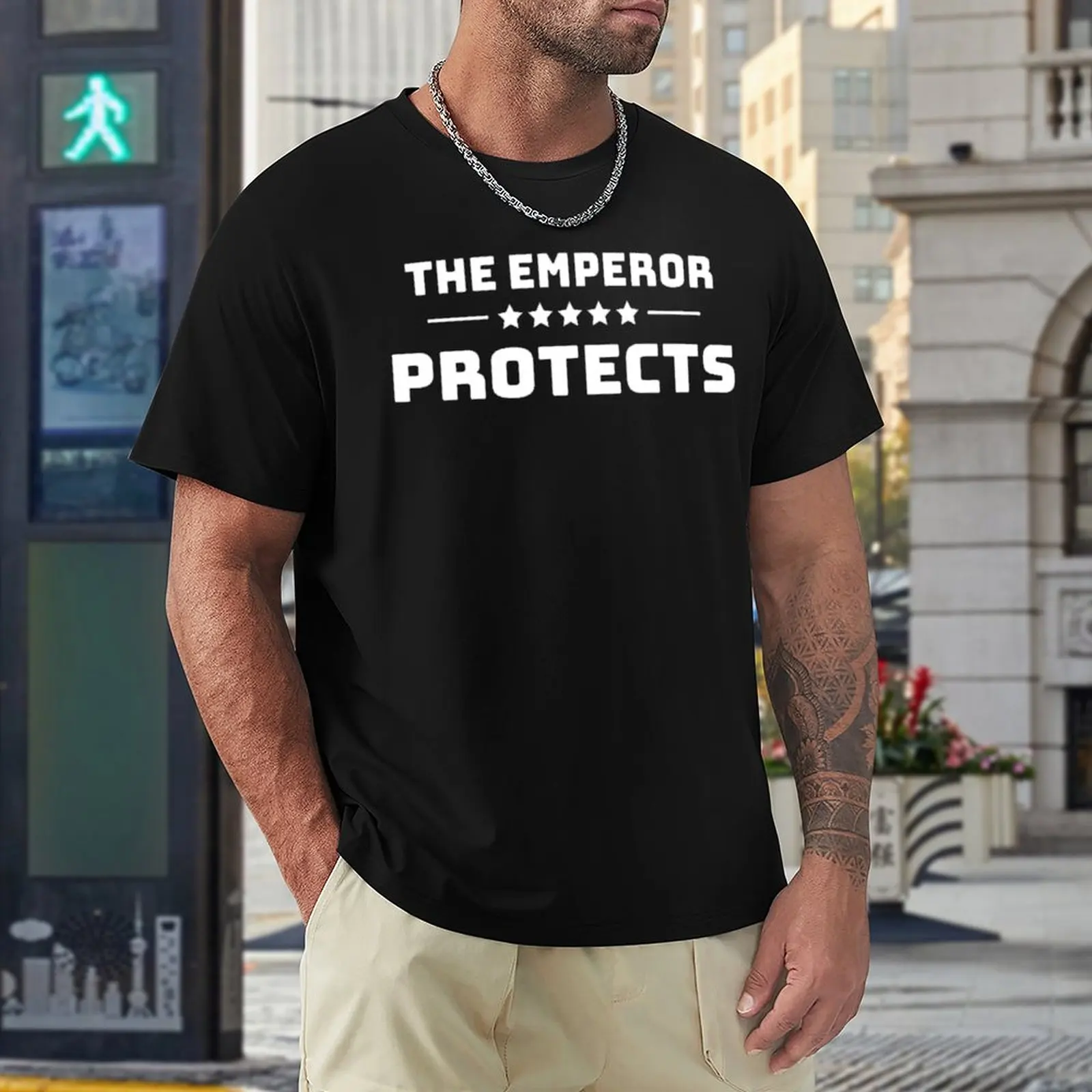 

Tees BEST SELLER - The Emperor Protects Merchandise Essential Cute Leisure Eur Size top Quality