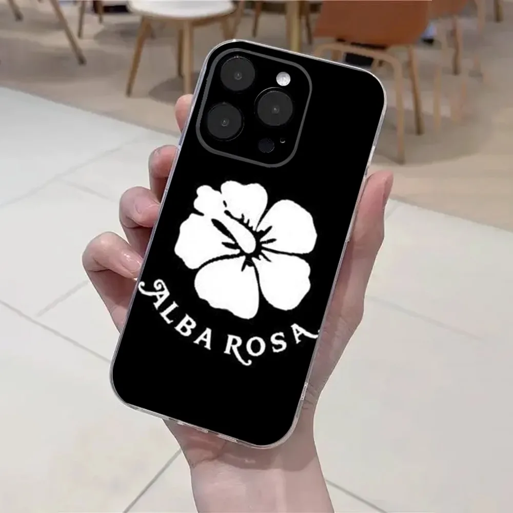 Модный чехол для телефона A-ALBA R-ROSA iPhone 16 15 14 13 12 11 Plus Pro Max XR XS X 7 8 SE мини-прозрачный