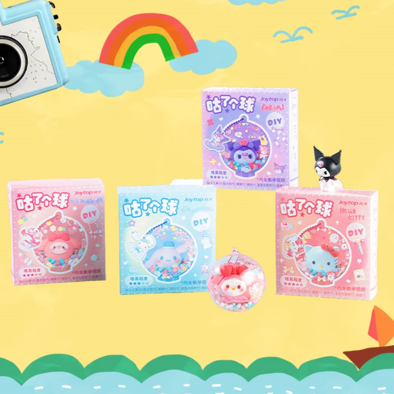 

Новинка оригинальная Sanrio Kuromi Cinnamoroll MyMelody шарик ручной работы, набор для самостоятельной сборки карт Goo, Подарочная коробка, детский подарок ...