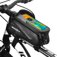 new bike bag frame front top tube cycling bag waterproof 6 6 inch cell phone case touchscreen bag mtb pack bicycle accessories