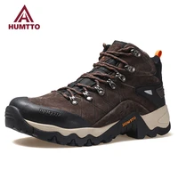 humtto waterproof hiking boots winter leather hunting trekking sneakers for men outdoor sport walking tactical safety mens shoes