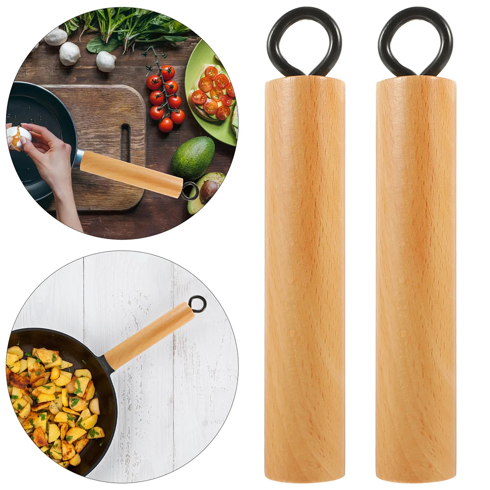 

Removable Handle Cookware Wok Frying Pan Pot Grip Kitchen Essentials Detachable Replacement Scald-proof Wooden