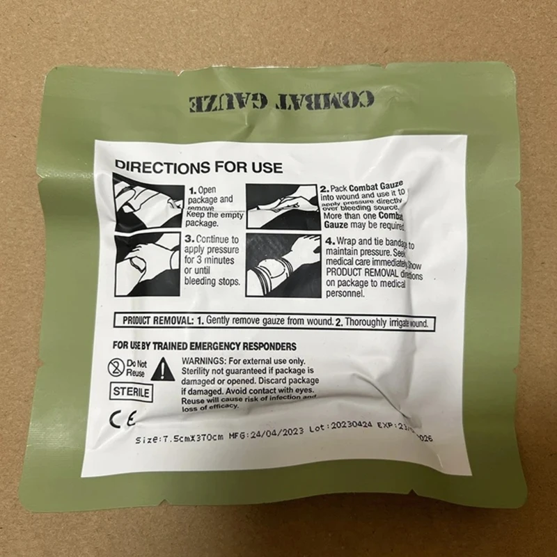 Быстро свертывающаяся боевая марля Гибкая кровоостанавливающая Марля для