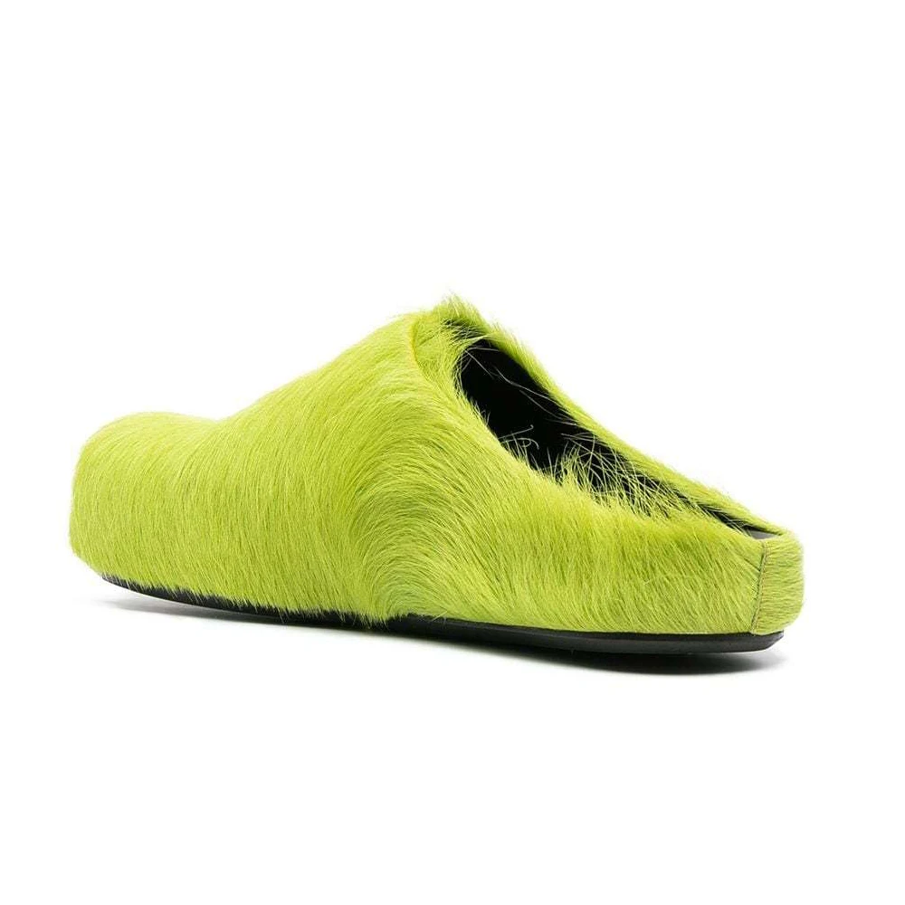 Fur Leather Women Mules Slippers 2023 Winter Italy Brand Design Horsehair Men Flat Shoes Ladies Casual Fashion Slippers Mules