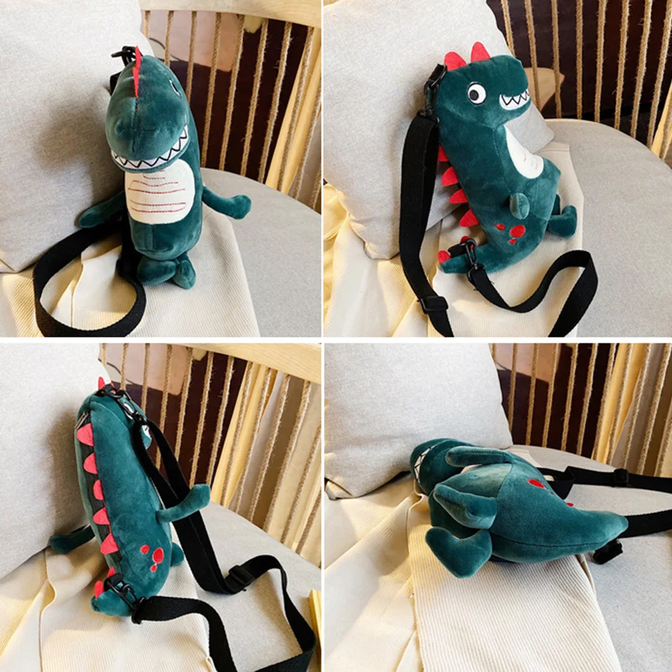 Korean Version New Fashion Cartoon Dinosaur Mini Shoulder Bag For Girls And Children Small Cute Plush Handle Underarm Bag M906