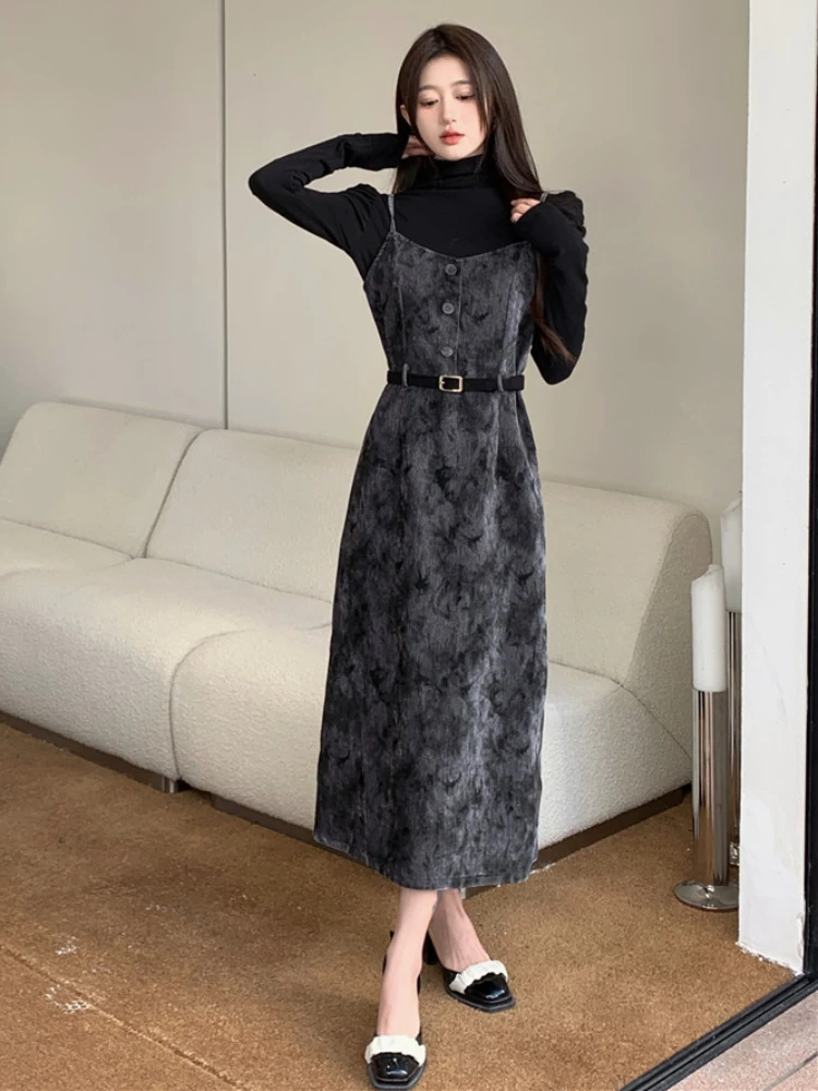 Комплекты платьев в стиле ретро женские майопардовые темпераментные топы с