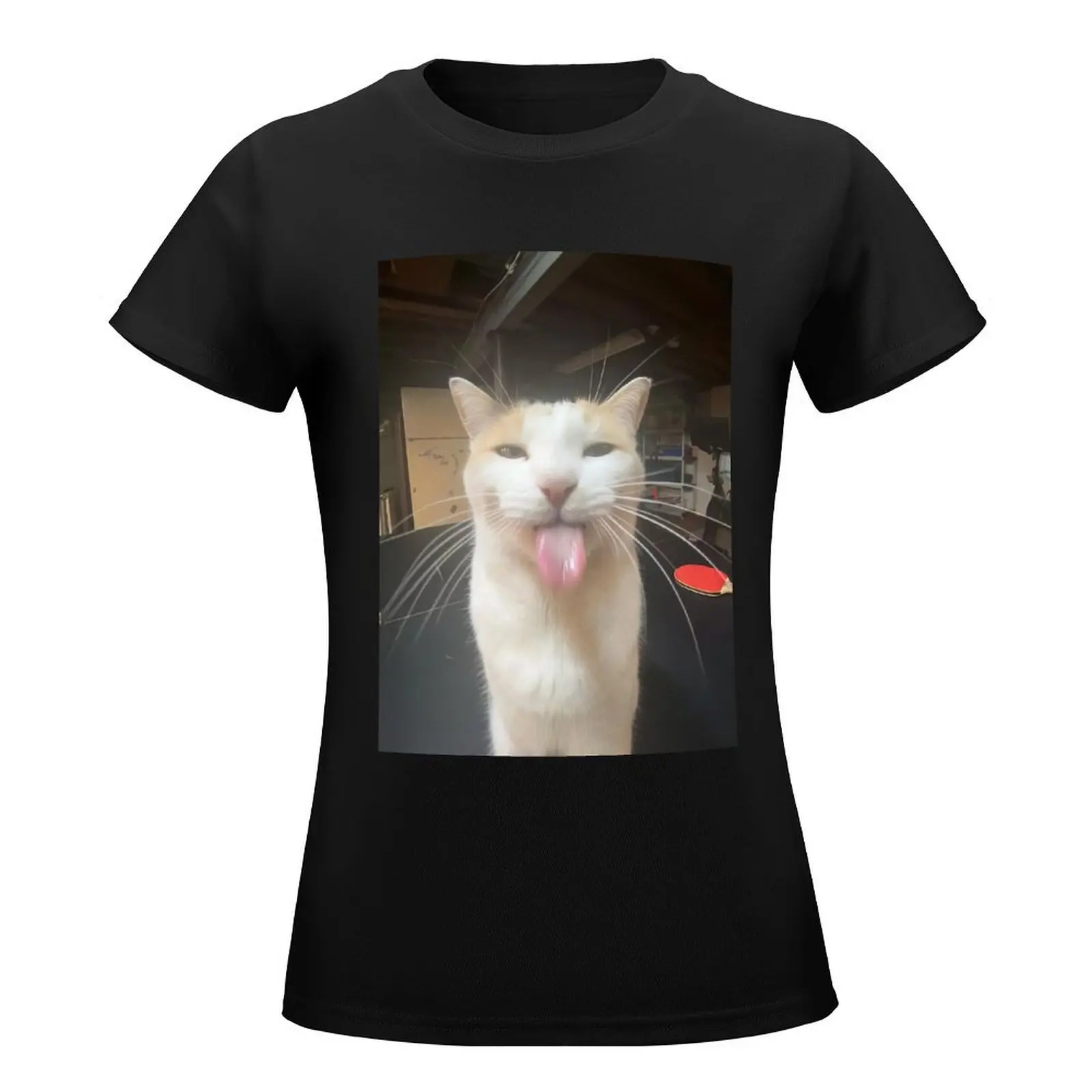 Футболка Bleh Cat :P летний топ облегающие футболки с графикой для женщин