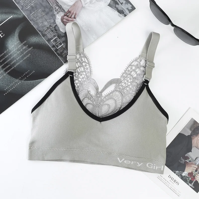 

2022 new vest style butterfly beauty back wrap chest sexy gathered high elastic contrast color girl tube top V-neck adjustable u