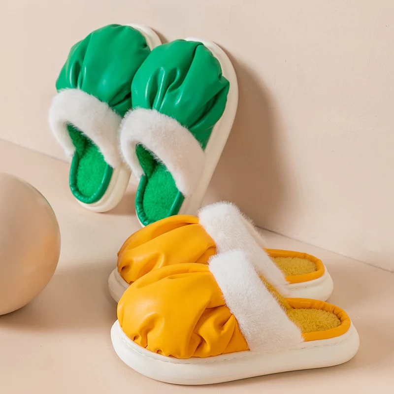 

Новые женские хлопковые тапочки, модные водонепроницаемые хлопковые теплые тапочки, домашняя обувь, зимние женские домашние хлопковые тап...