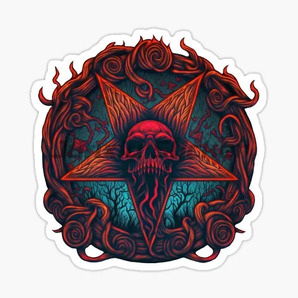 Наклейки с круглыми рогами в виде демона Аксессуары для мотоцикла ноутбука