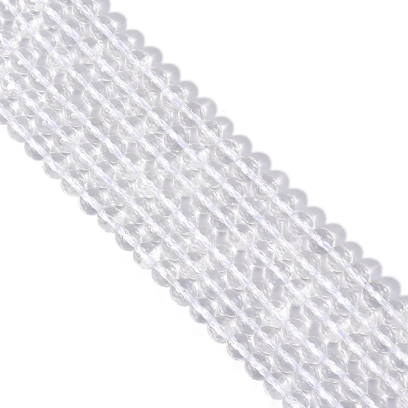 

128 Faceted White Crystal Natural Stone beaded DIY Bracelet Necklace Loose Bead Gift For Girl Women Accessories Jewelry Making