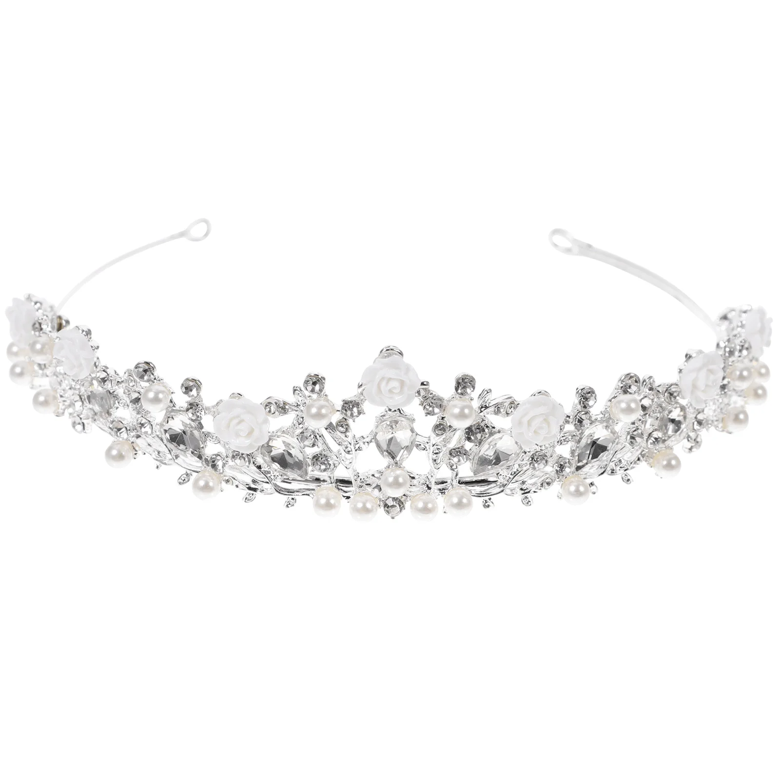 

Tiara Bridal Wedding Rhinestone Bride Headdressheadband Hair Womenheadpieces Birthday Tiaras Pearl Gold Girlheadpiece Supplies