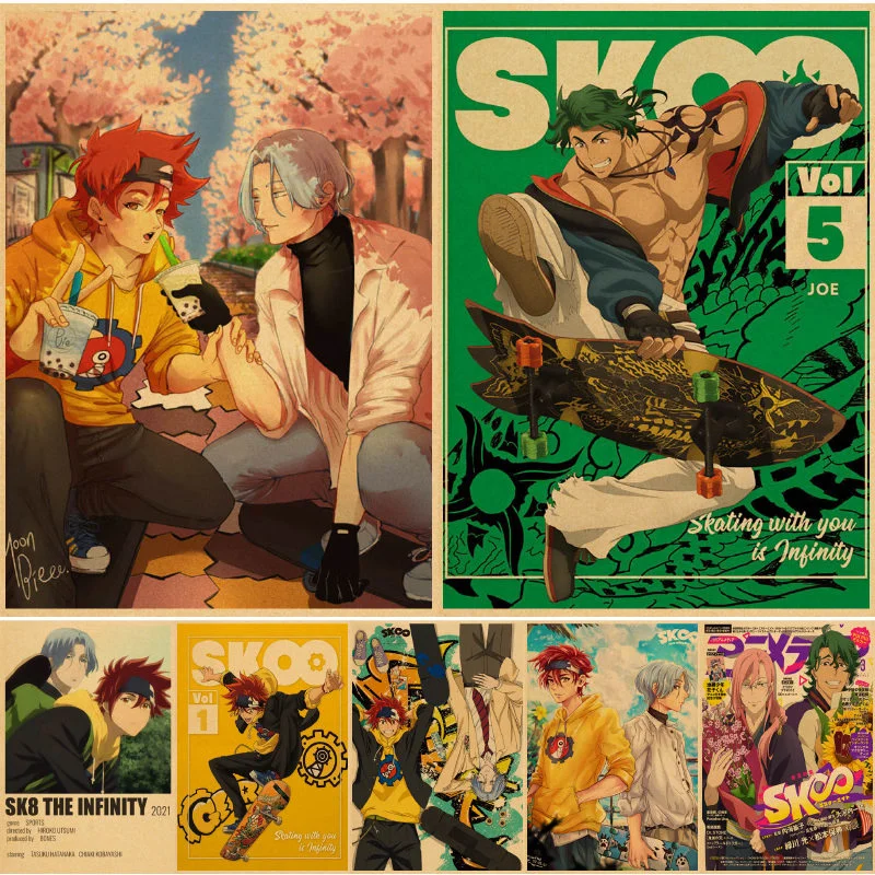 

Настенные плакаты Sk8 the Infinity настенные постеры картины, винтажный художественный постер с рисунком дома и спальни