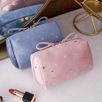 new velvet cosmetic bag portable flannel star clutch simple portable change lipstick storage bag zipper soft travel organizer