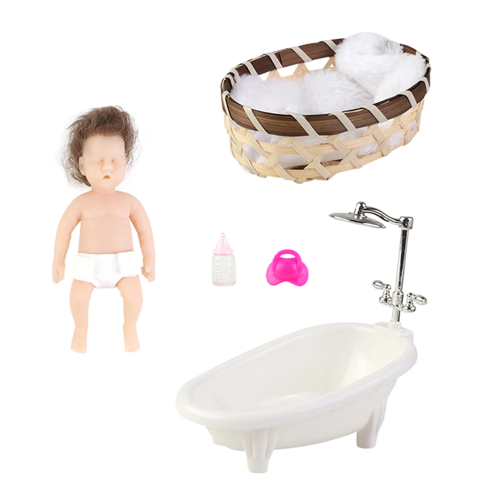 

Reborn Baby Dolls Soft Gum Doll With Hair Baby Shower Long Hair Doll For Educational Learning
