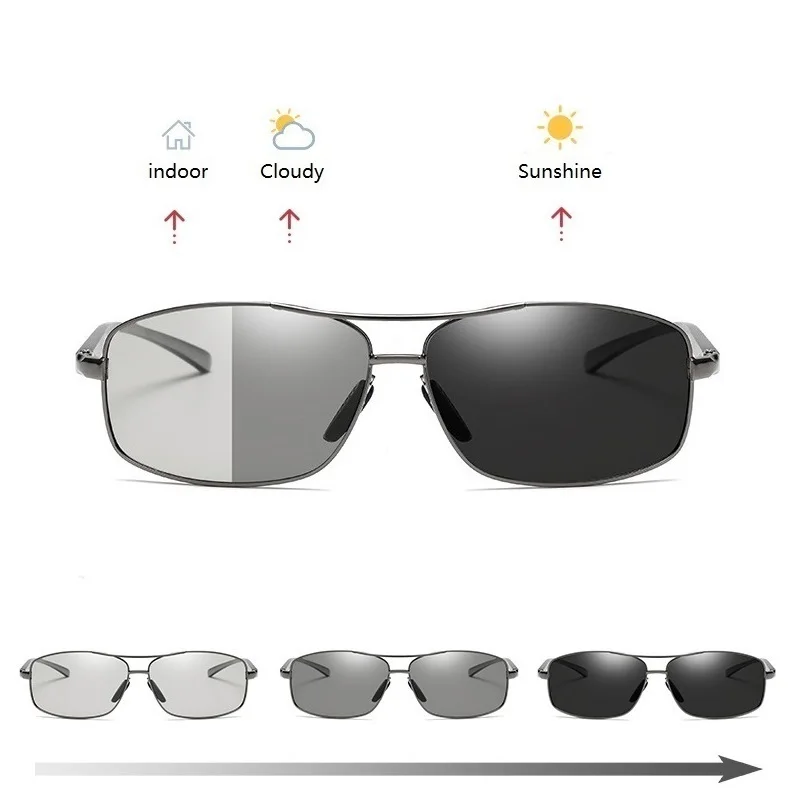 

Солнцезащитные очки Мужские фотохромные, поляризационные, хамелеоновые, меняющие цвет, для вождения, дневные и ночные