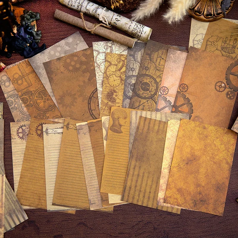 30 листов бумаги в стиле ретро с растительной текстурой из нескольких материалов
