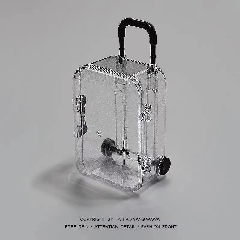 

Mini Small Trolley Case Transparent Jewelry Box Earrings Hair Accessories Storage Box