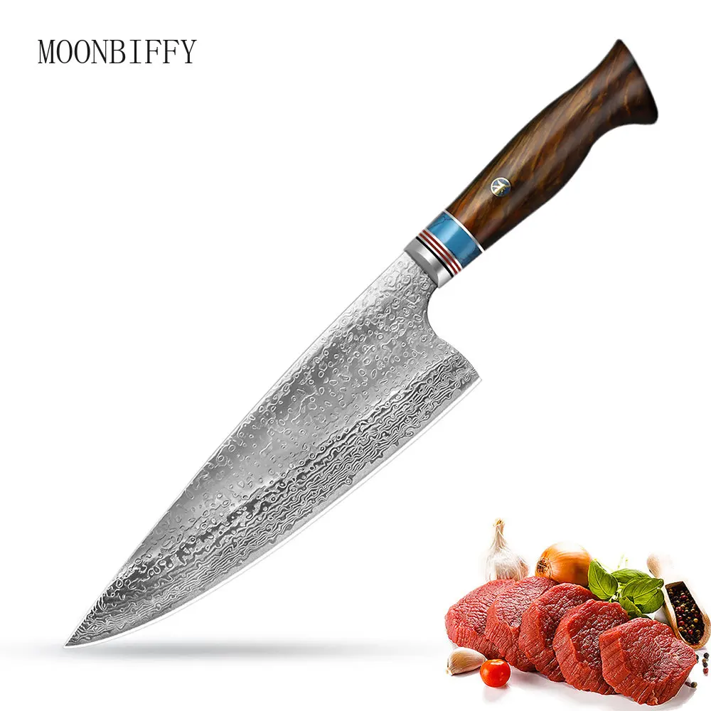 

NZV 67 Floor VG10 Damascus Steel Kitchen Knife Chef Knife Fish Knife Cooking Tools Kitchen Ools Ebony Handle Kitchen Knife