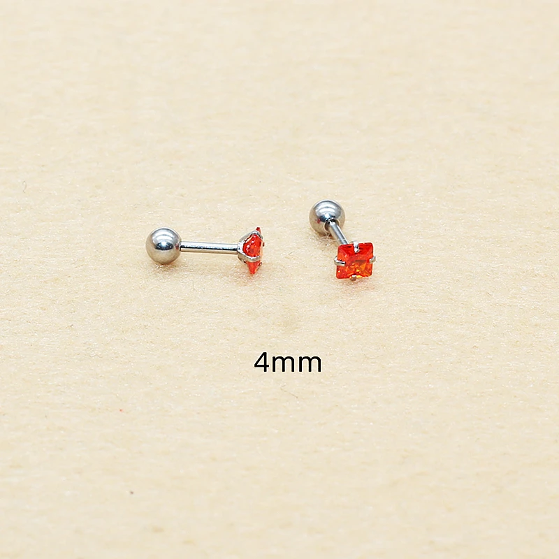 Квадратный хрящ оранжевый из нержавеющей стали 316 женские серьги-гвоздики 2024