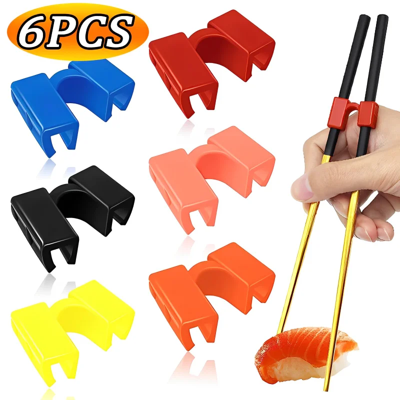 6/1PCS Reusable Chopstick Helpers Kid Training Holder Chinese Chopstick Plastic Clamps Helper For Kids Adults Beginner Learner