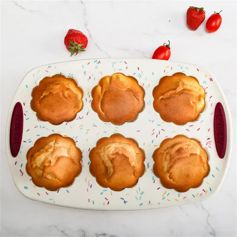 

Household Rabbit Model Silicone Cake Mold Platinum Diy Toast Mold Egg Tart Mold Baking Tool 1pcs Six-hole Cake Cup Silicone