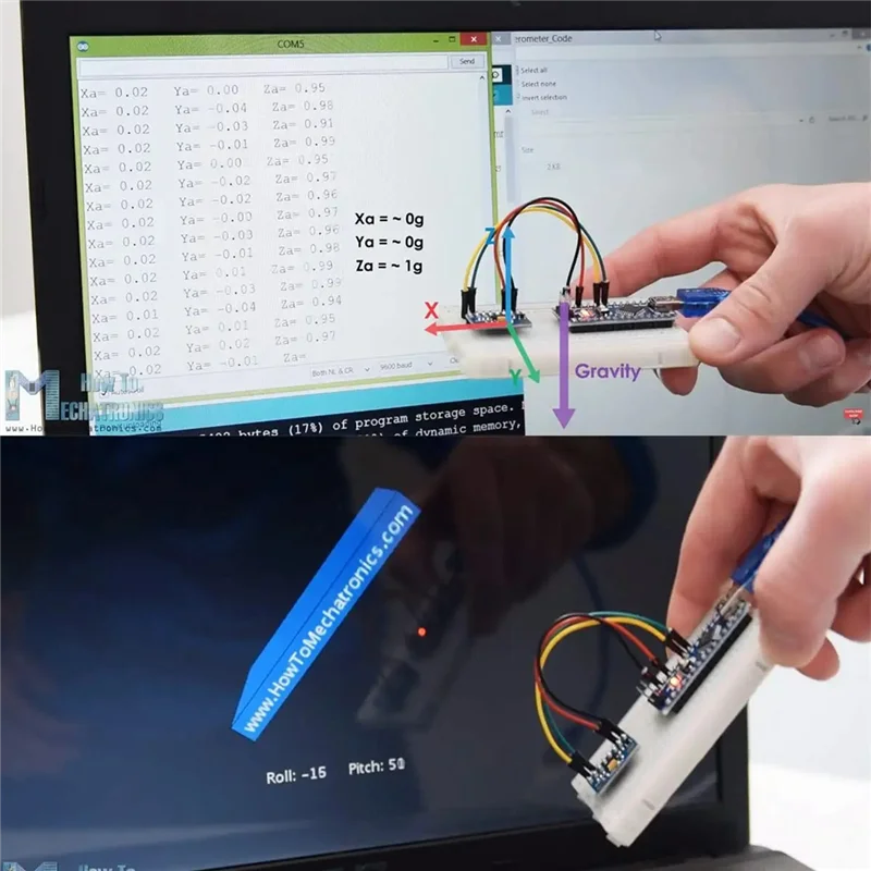 

2Pcs GY-291 ADXL345 IIC/SPI Digital 3-Axis Acceleration of Gravity Tilt Module with Pinheader Dupont Cable for Arduino