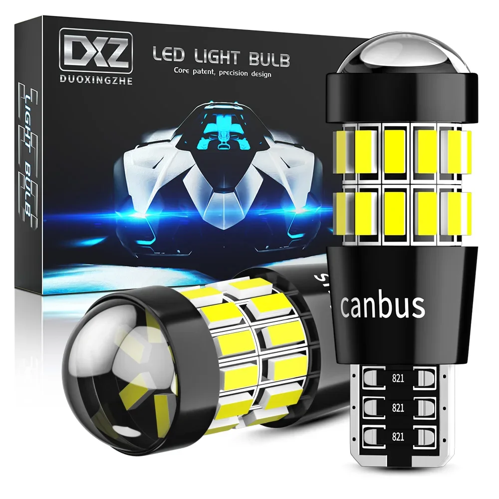 Фото DXZ 2 шт. W5W T10 светодиодные лампы с линзой 30SMD 12V WY5W Canbus автомобильный интерьерный купольный сигнал парковки для BMW Audi Mercedes №1