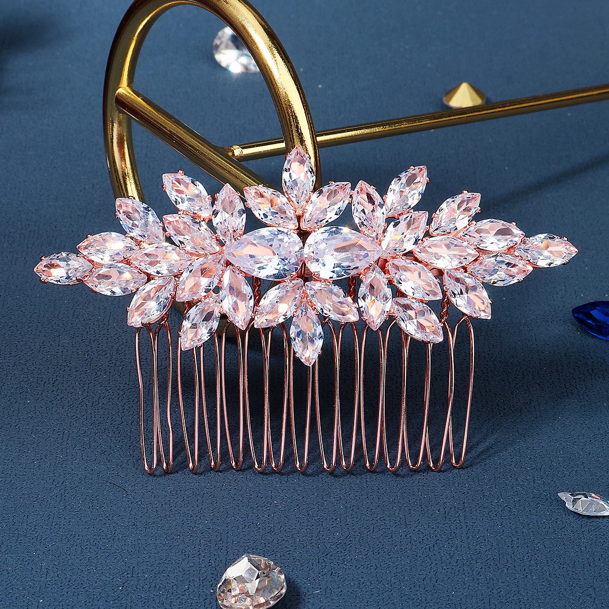 Classic Zirconia Women's Hair Comb Luxury Headpiece Side Clip Party Dress Up Accessories Jewellery